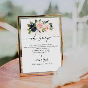 Navy & Blush Pink Floral Oh Snap Sign