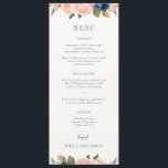 Navy Blush Wedding Menu Card #NBC<br><div class="desc">Plan a stylish celebration with this modern design that your guests will adore. 
Design by © berryberrysweet . Printable digital files are available! Visit our website at www.berryberrysweet.com for more details!</div>