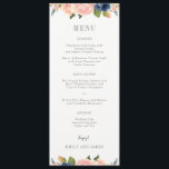 Navy Blush Wedding Menu Card #NBC<br><div class="desc">Plan a stylish celebration with this modern design that your guests will adore. 
Design by © berryberrysweet . Printable digital files are available! Visit our website at www.berryberrysweet.com for more details!</div>