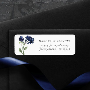 Navy Bohemian Wildflower   Minimal Floral Address
