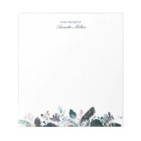 Navy Boho Floral Personal Stationery Notepad