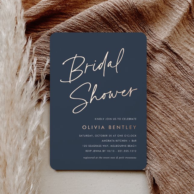 Navy | Boho Minimalist Script Bridal Shower (Creator Uploaded)