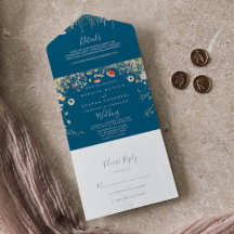 Navy Boho Wildflower Wedding    