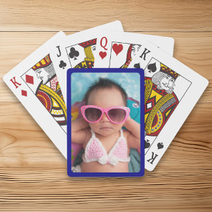 Navy Border for Your Photo Playing Cards