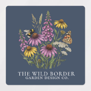 Navy Botanical Bee & Butterfly Waterproof Stickers
