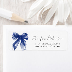 Navy Bow Coquette Script Sweet 16 Party 