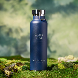 Navy Branded Custom Business Logo Promotional Water Bottle