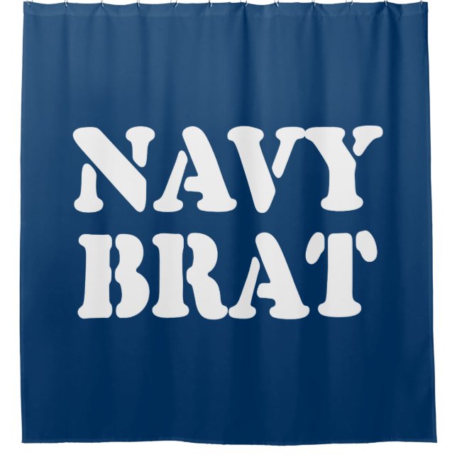NAVY BRAT SHOWER CURTAIN (Front)