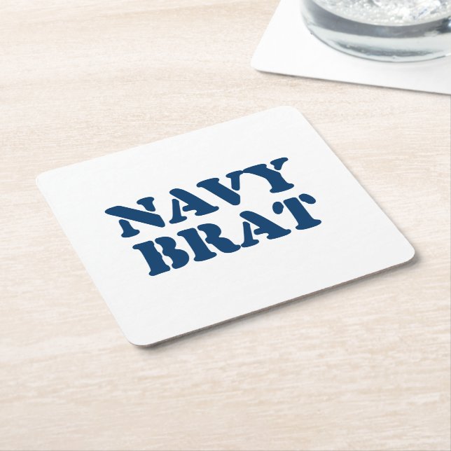 NAVY BRAT SQUARE PAPER COASTER (Angled)