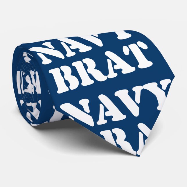 NAVY BRAT TIE (Rolled)