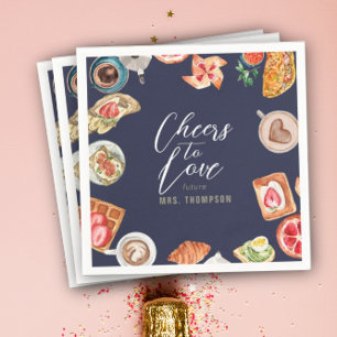 Navy Bridal Brunch Waffles Pancakes Napkin