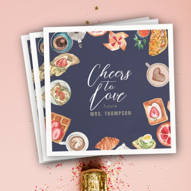 Navy Bridal Brunch Waffles Pancakes Napkin (Creator Uploaded)