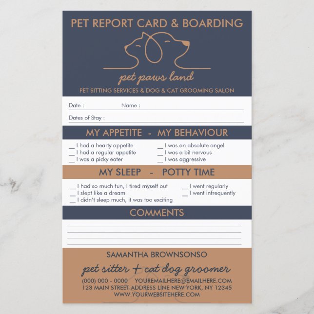 Navy Brown pet Boarding (Front)
