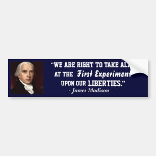 Navy Bumper Sticker-James Madison- On our Liberty Sticker