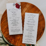 Navy Burgundy Floral Wedding Ceremony Program Programme<br><div class="desc">Elegant wedding program featuring watercolor illustration of navy and burgundy peony with greenery. All the wedding ceremony information and the wedding party's name listed on this program.</div>