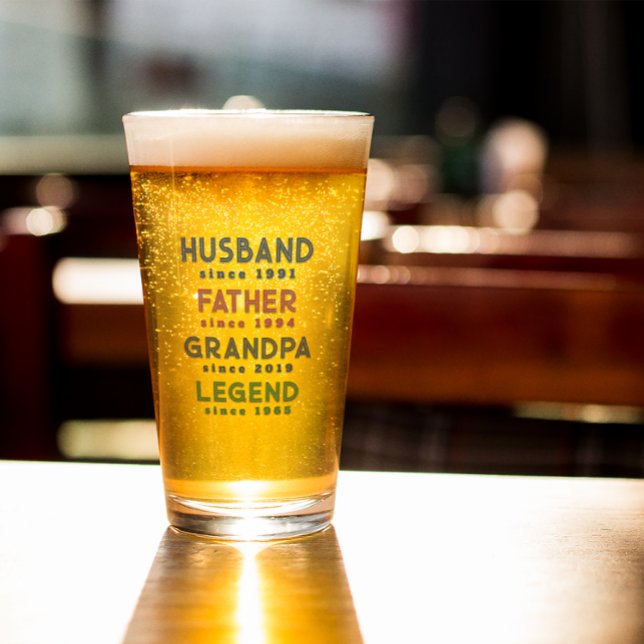 Navy Burgundy Husband Father Grandpa Legend Glass (Creator Uploaded)