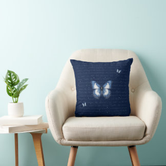 Navy Butterflies Love Letter  Cushion