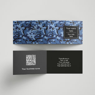 Navy Camo, Blue Camouflage, Military, Army Business Card