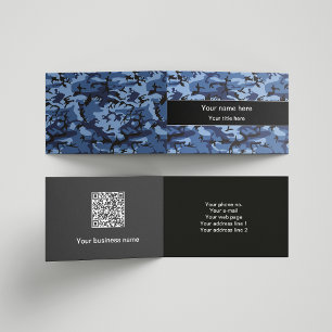 Navy Camo, Blue Camouflage, Military, Army Business Card