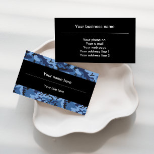 Navy Camo, Blue Camouflage, Military, Army Business Card