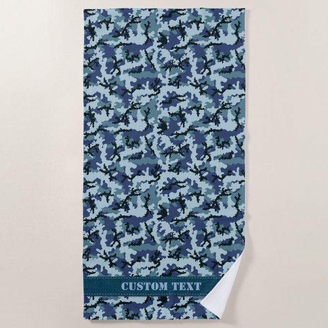 Navy Camouflage Beach Towel (Front)