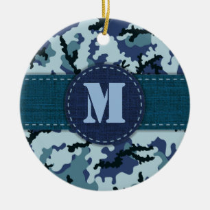 Navy camouflage ceramic tree decoration