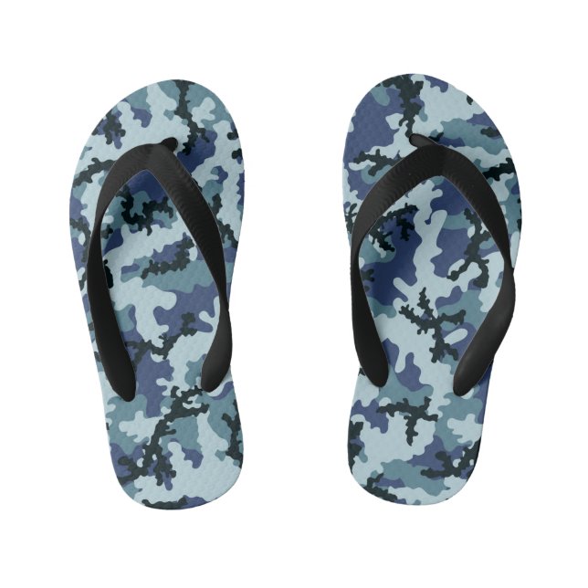 Navy camouflage kid's jandals (Footbed)