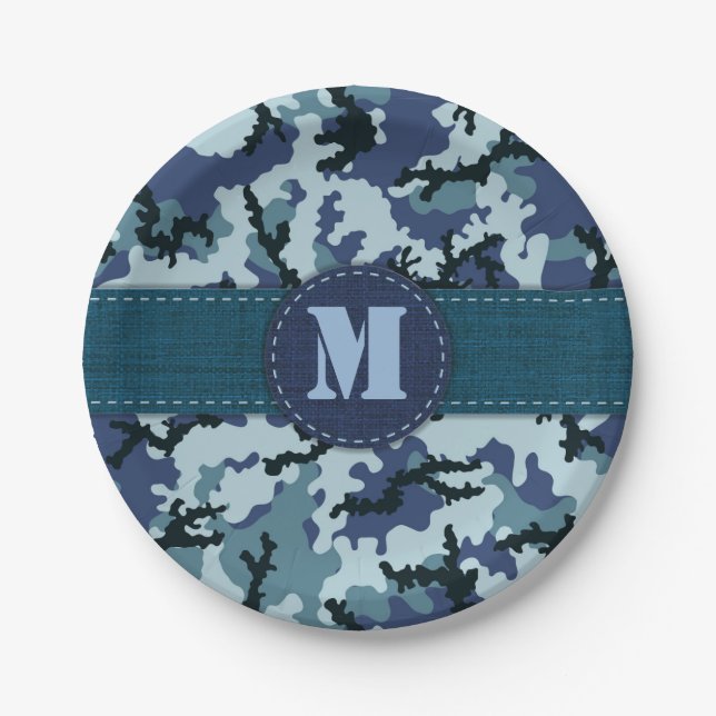 Navy camouflage paper plate (Front)