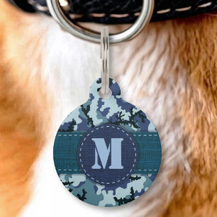 Navy camouflage pet tag