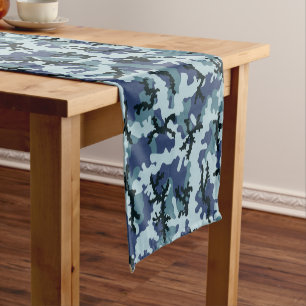 Navy camouflage short table runner