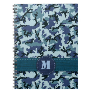 Navy camouflage spiral notebook
