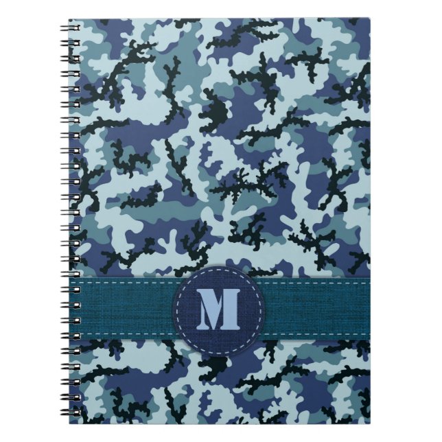 Navy camouflage spiral notebook (Front)