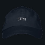 Navy-cap with King adjustable strap Men Boy Cotton Embroidered Hat<br><div class="desc">Navy cap with "King" embroidered on the front. Comfortable fit with adjustable strap. Perfect for a royal touch.</div>