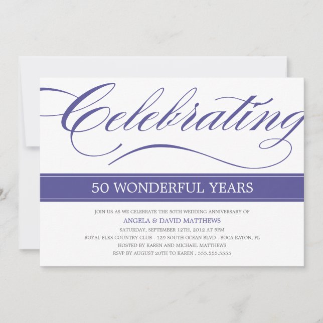 NAVY CELEBRATION | WEDDING ANNIVERSARY INVITE (Front)