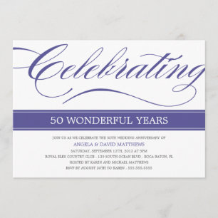 NAVY CELEBRATION WEDDING ANNIVERSARY INVITE