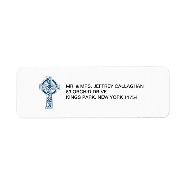 Navy Celtic Cross with Return Address (Front)