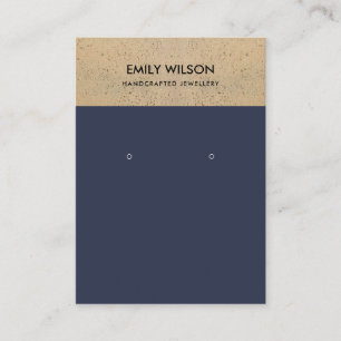 NAVY CERAMIC TERRACOTTA TEXTURE EARRING DISPLAY BUSINESS CARD