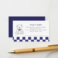 Navy Chequered Teddy Bear–Little Cub Diaper Raffle