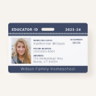 Navy Chevron Homeschool Educator ID Badge