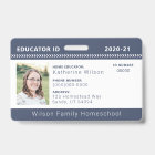 Navy Chevron Homeschool Educator ID Badge