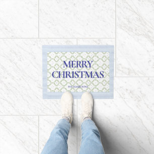 Navy Christmas Customisable Cottagecore Doormat