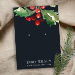 NAVY CHRISTMAS HOLLY BERRY STUD EARRING DISPLAY BUSINESS CARD<br><div class="desc">If you need any further customisation please feel free to message me on yellowfebstudio@gmail.com.</div>