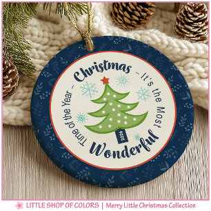 Navy Christmas Tree Personalised Photo Ceramic Tree Decoration