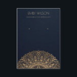 NAVY CLASSIC GOLD ORNATE MANDALA EARRING DISPLAY BUSINESS CARD<br><div class="desc">If you need any further customisation please feel free to message me on yellowfebstudio@gmail.com.</div>