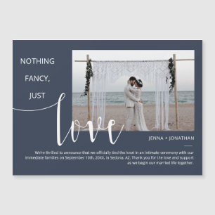 Navy Classic Modern Minimal Script Photo Magnet