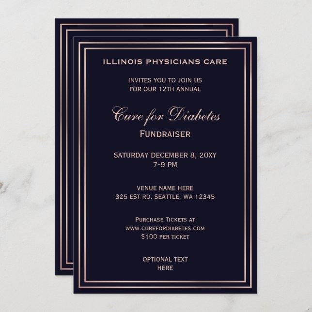 Navy Classy Corporate party Invitation (Front/Back)