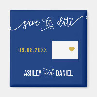 Navy Colorado Wedding Save the Date Map