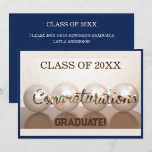 Navy Congratulations Graduate Graduation Balloon Invitation