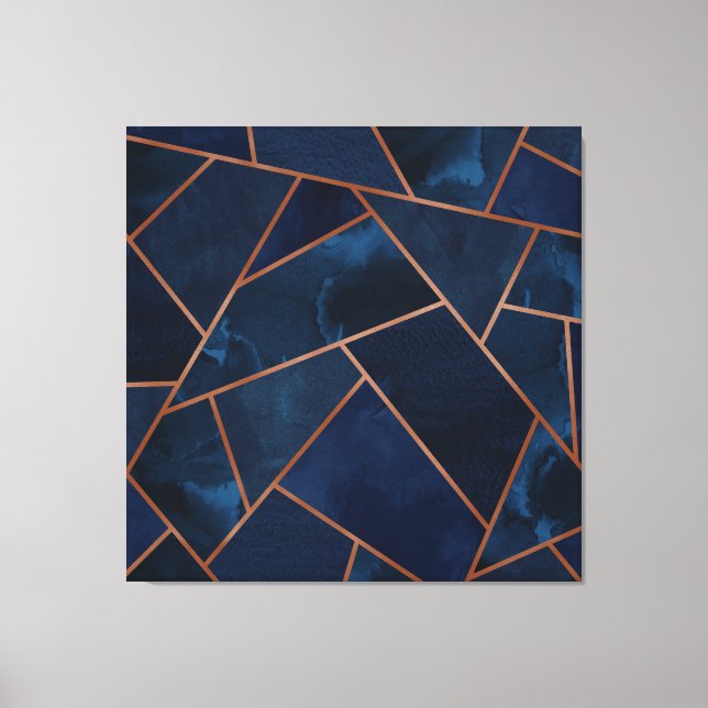 Navy & Copper Geo Canvas Print (Front)