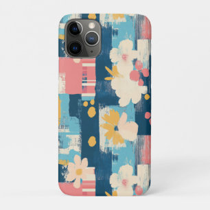 Navy Coral Turquoise Colour Block Floral Case-Mate iPhone Case